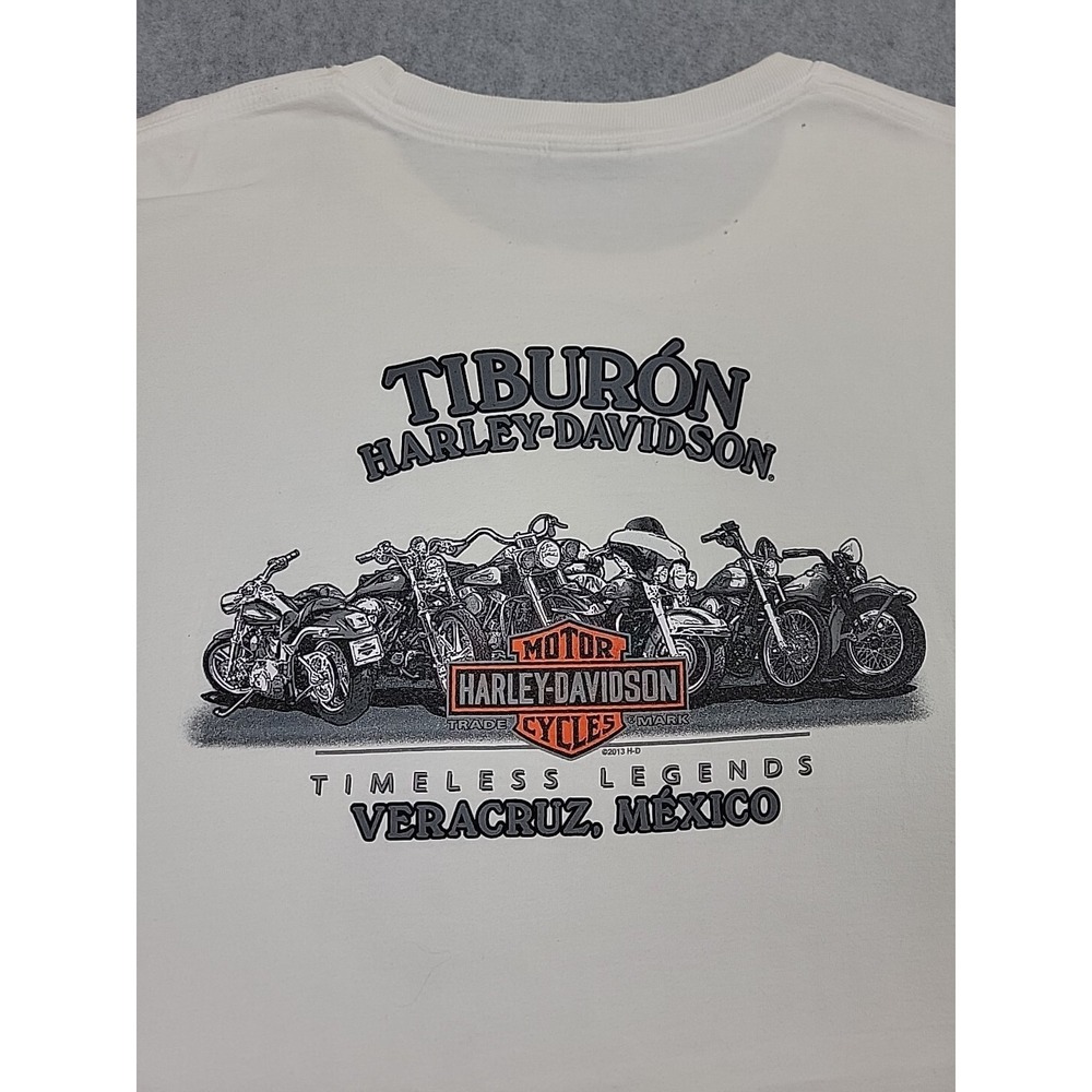 Harley Davidson Hanes Shirt Mens 2XL White Veracruz Mexico Biker Motorcycle READ - Picture 2 of 12